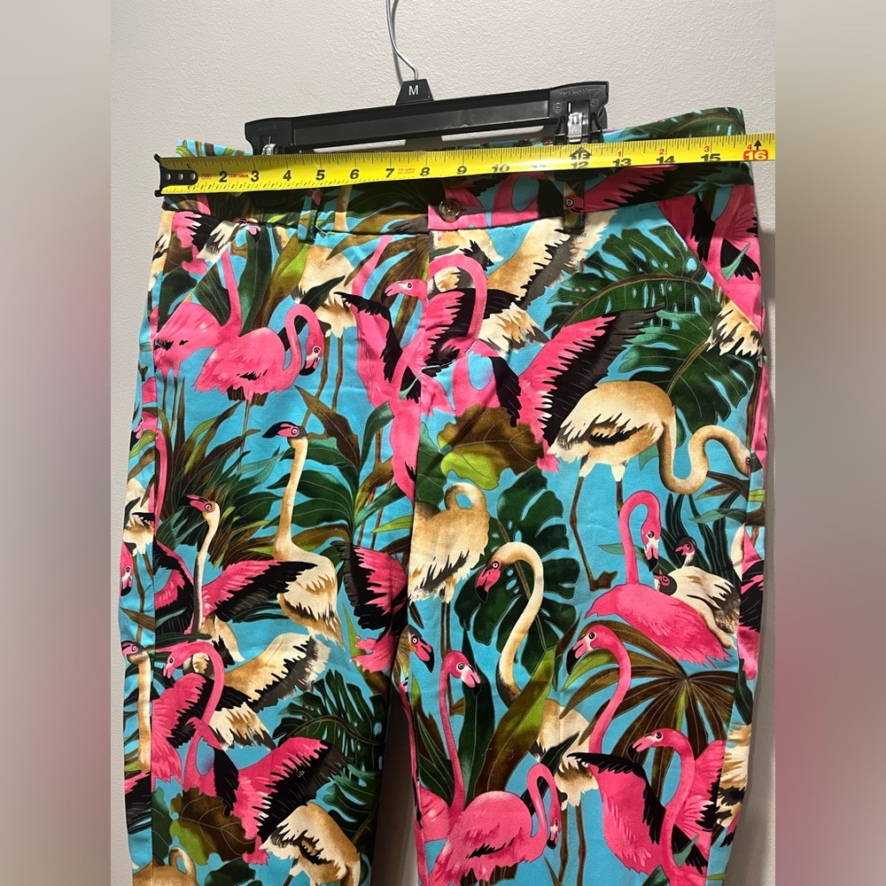 Women's Stretch‎ Loudmouth Golf Flamingo Print Capri Cropped Pants Size 4 - Picture 12 of 14